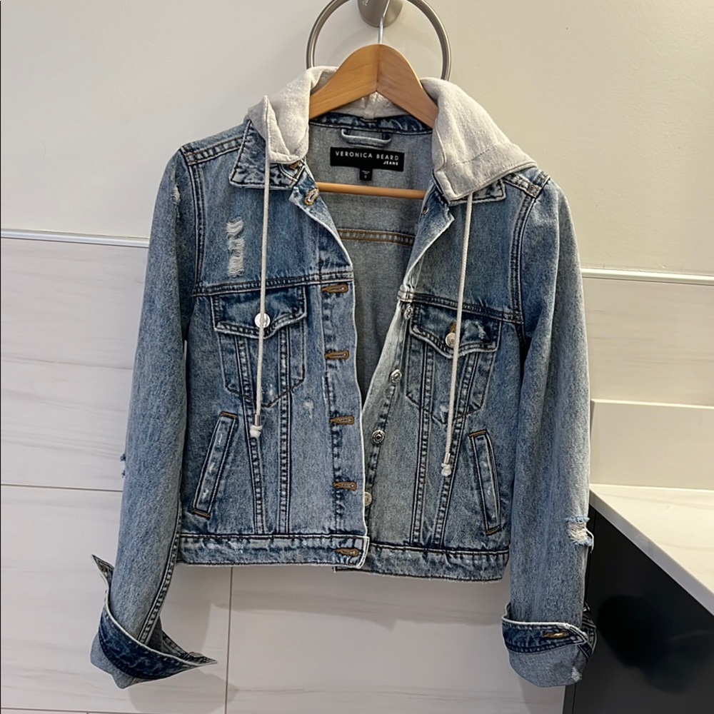 Veronica Beard Denim Jacket with Hoodie